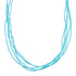 5-Strand Genuine Sterling Silver Man Made Turquoise Bead Necklace JX126753